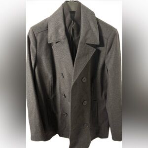 Kenneth Cole Charcoal Double-Breasted Pea Coat
